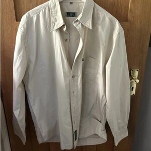 Forever 21 Men's Cream Casual Button-Down Shirt
